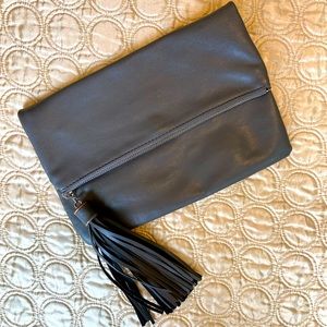 🌟H&M Faux Gray Leather Clutch/Crossbody